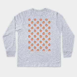 Peachy Cute Summer Pattern Repeat, Digital illustration Kids Long Sleeve T-Shirt